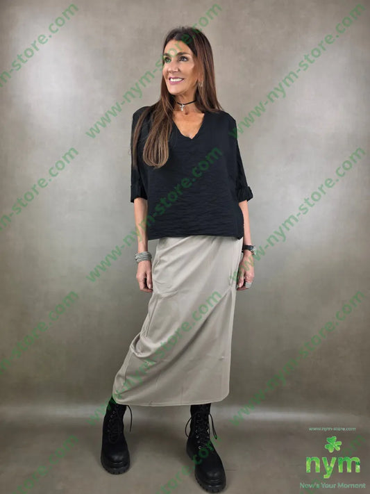 tunica tessuto semi goffrato 85vi15pa U / NERO / PE26 CAMICIA