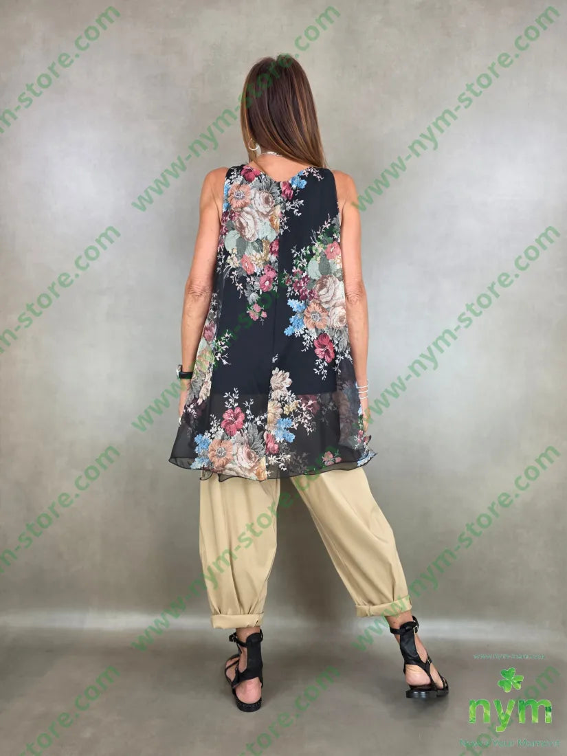 tunica trapezio con fodera 100pl - U / NERO / PE26 - CAMICIA