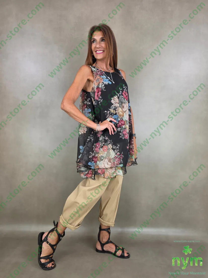tunica trapezio con fodera 100pl - U / NERO / PE26 - CAMICIA