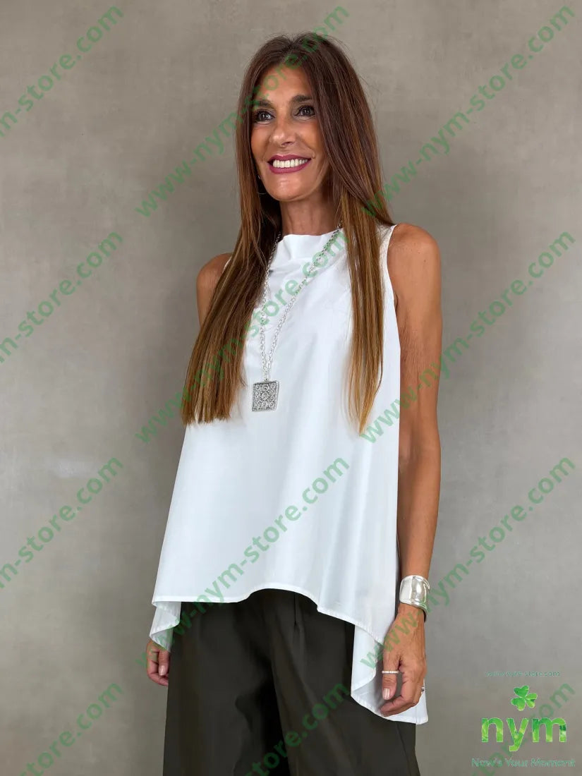 tunica trapezio dietro di cotone 100co - CAMICIA