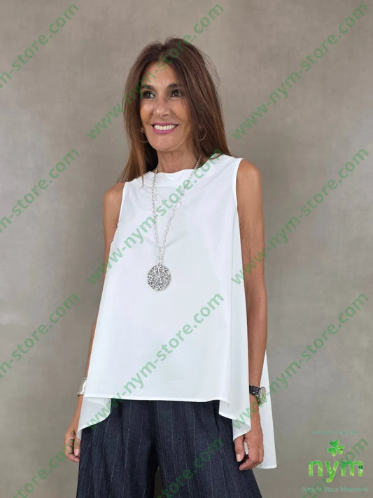 tunica trapezio dietro di cotone 100co - U / BIANCO / AI26 - CAMICIA