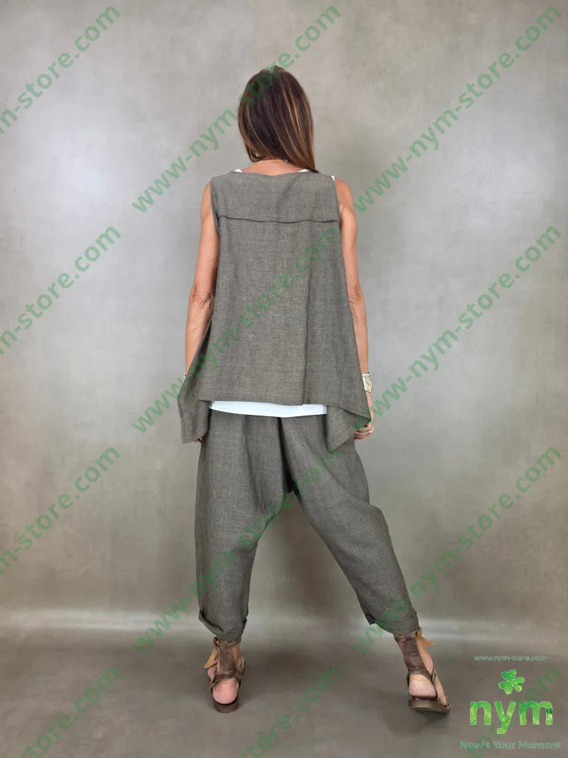 tunica trapezio misto lino 56vi34li10pl - U / FANGO S. / PE26 - CAMICIA
