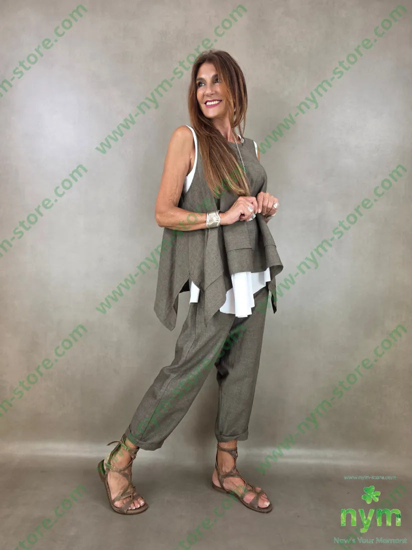 tunica trapezio misto lino 56vi34li10pl - U / FANGO S. / PE26 - CAMICIA