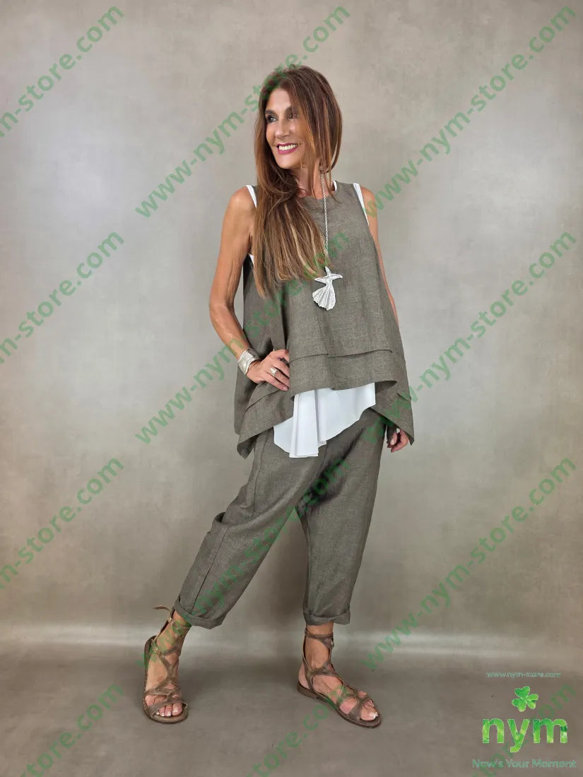 tunica trapezio misto lino 56vi34li10pl - U / FANGO S. / PE26 - CAMICIA