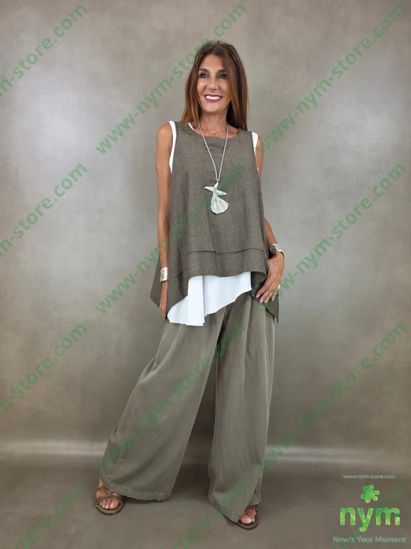 tunica trapezio misto lino 56vi34li10pl - U / FANGO S. / PE26 - CAMICIA