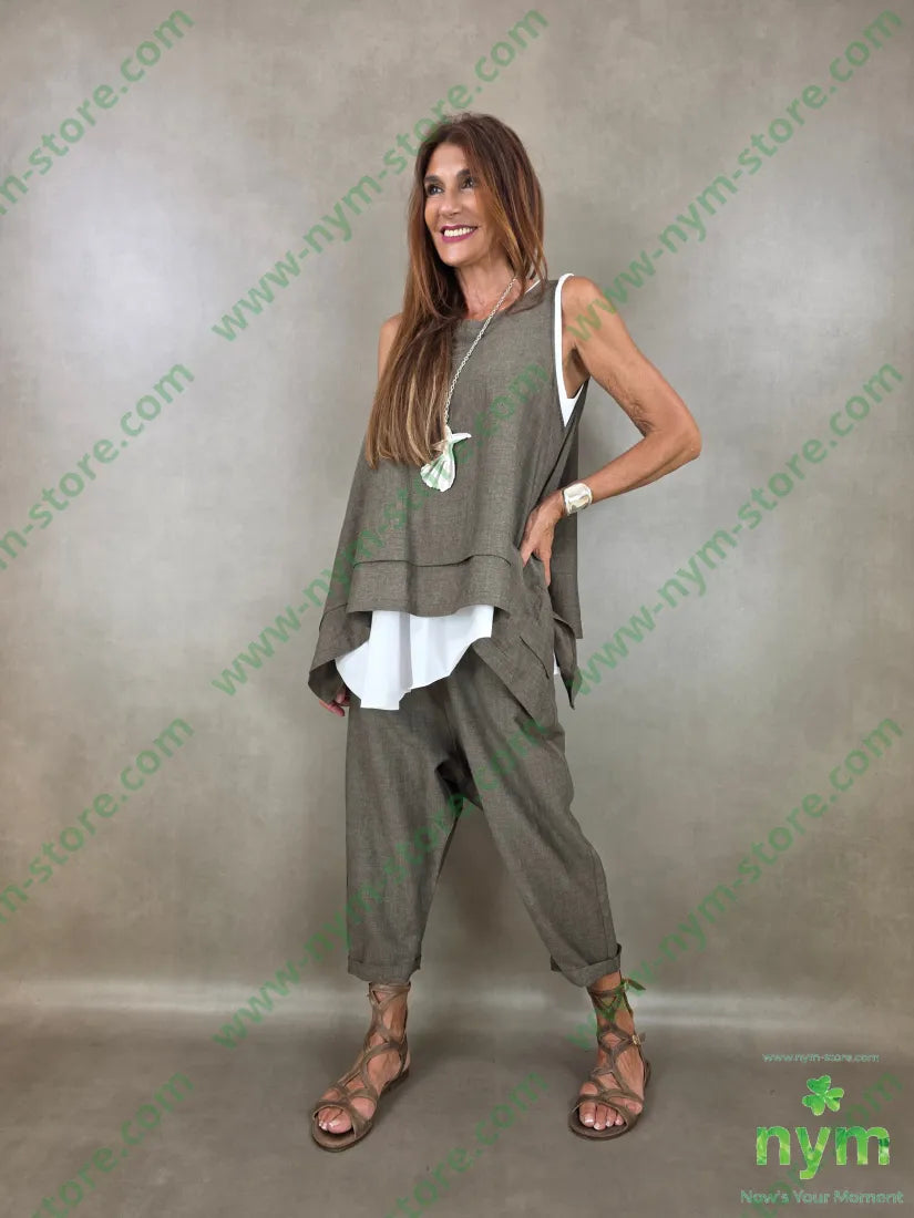tunica trapezio misto lino 56vi34li10pl - U / FANGO S. / PE26 - CAMICIA