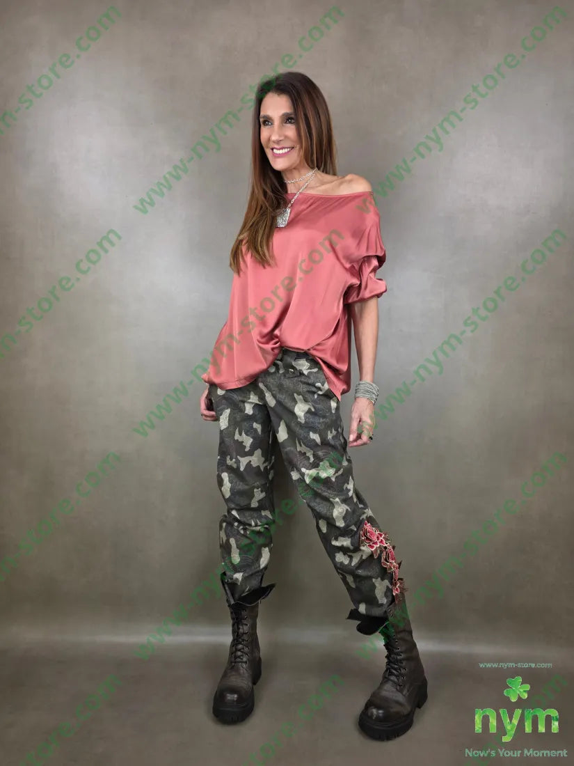 tunica viscosa lucida quadrata 51ry46vi3ea U / CORALLO / PE26 CAMICIA