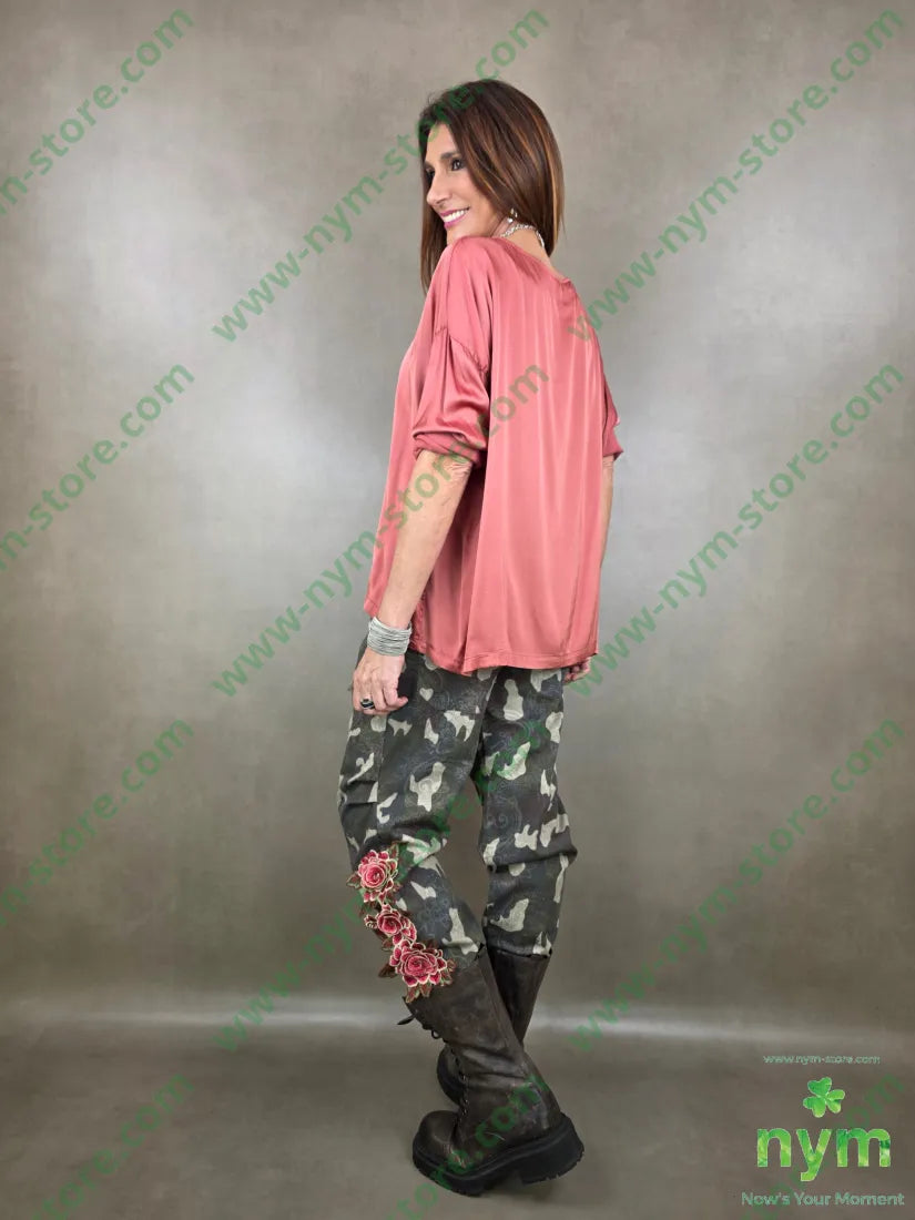 tunica viscosa lucida quadrata 51ry46vi3ea U / CORALLO / PE26 CAMICIA