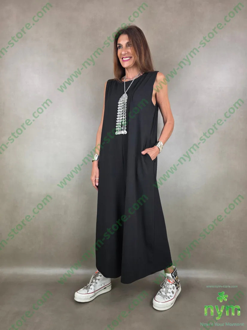 tuta maglina abbottonata dietro 94co6ea - U / NERO / PE26 - ABITO