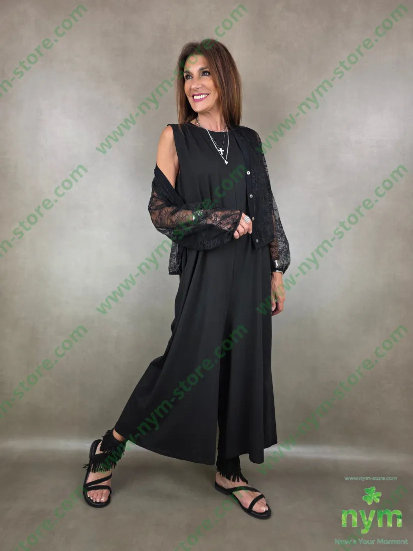 tuta maglina abbottonata dietro 94co6ea - U / NERO / PE26 - ABITO